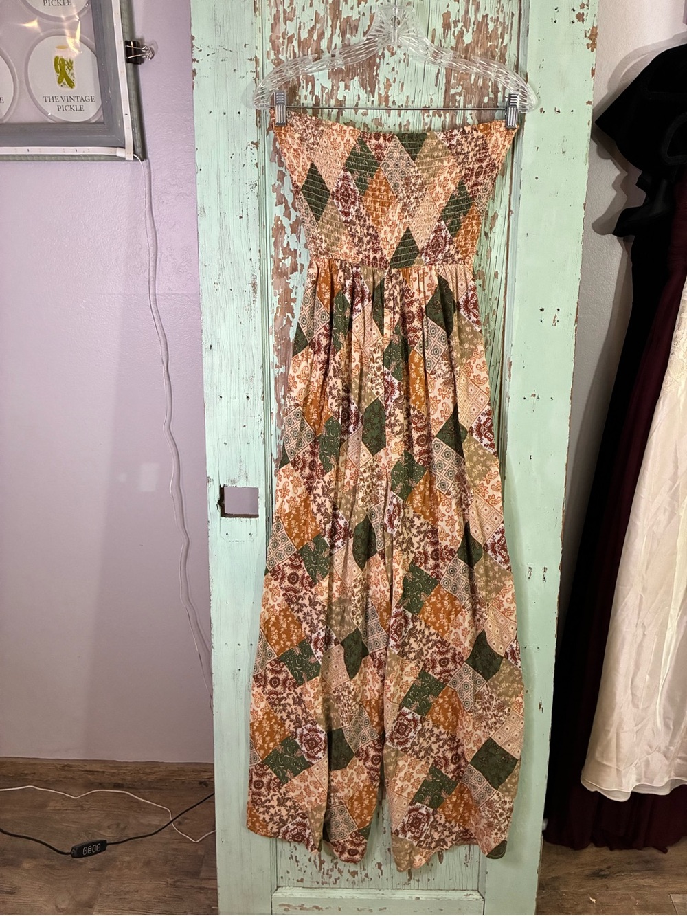 Boho Patchwork wide leg romper - Picture 6 of 6
